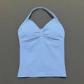 Women's Sexy Sports bra - Open Back Design, Breathable Stretchy Fabric for Yoga- Elegant Solid Color All-Season Activewear