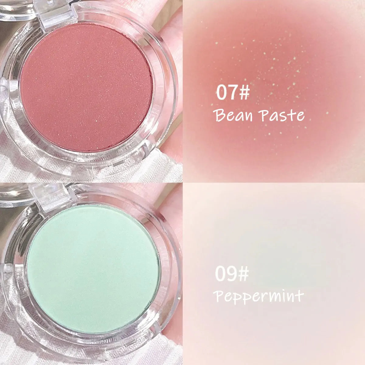 Daily single-color blush - Blush with a subtle wine-like sheen, fine glittering, natural color palette, pure makeup allure