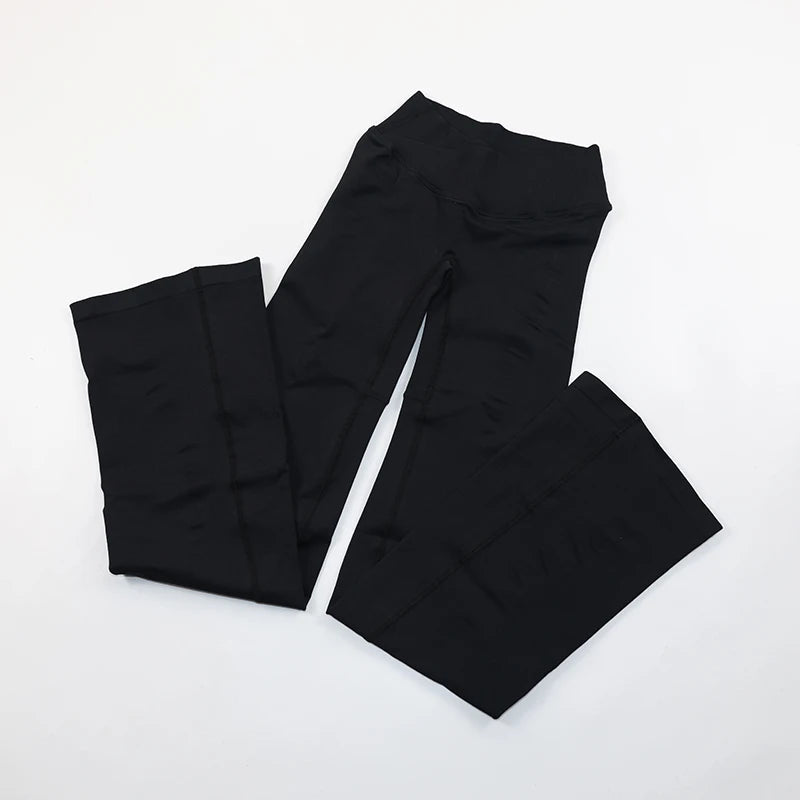 Vision Flared Leggings Women Seamless Yoga Pants Crossover V Waist Workout Legging Push Up Scrunch Gym Tights
