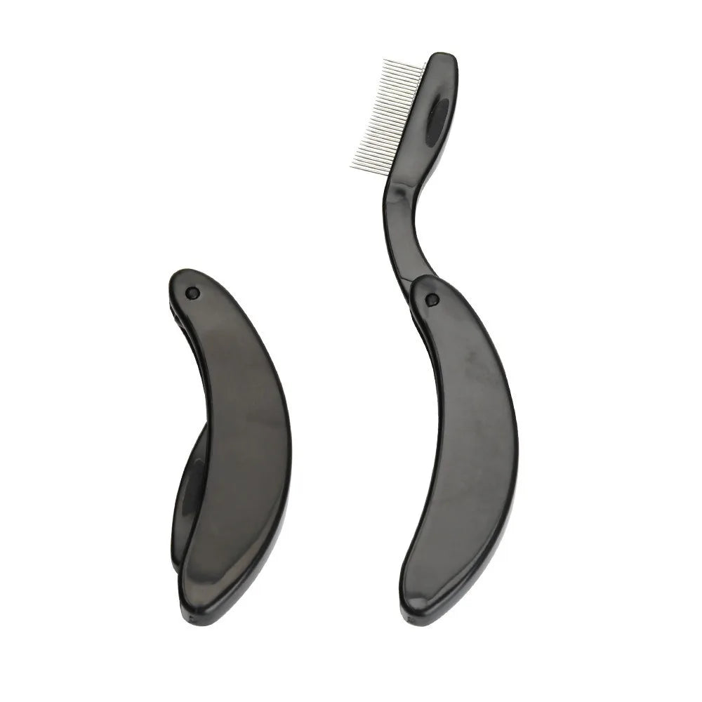 Hot Foldable Eyelash Separator Comb Stainless Steel Teeth Ultra-fine Mascara Comb Lash Separator Tool Eyelash Brush