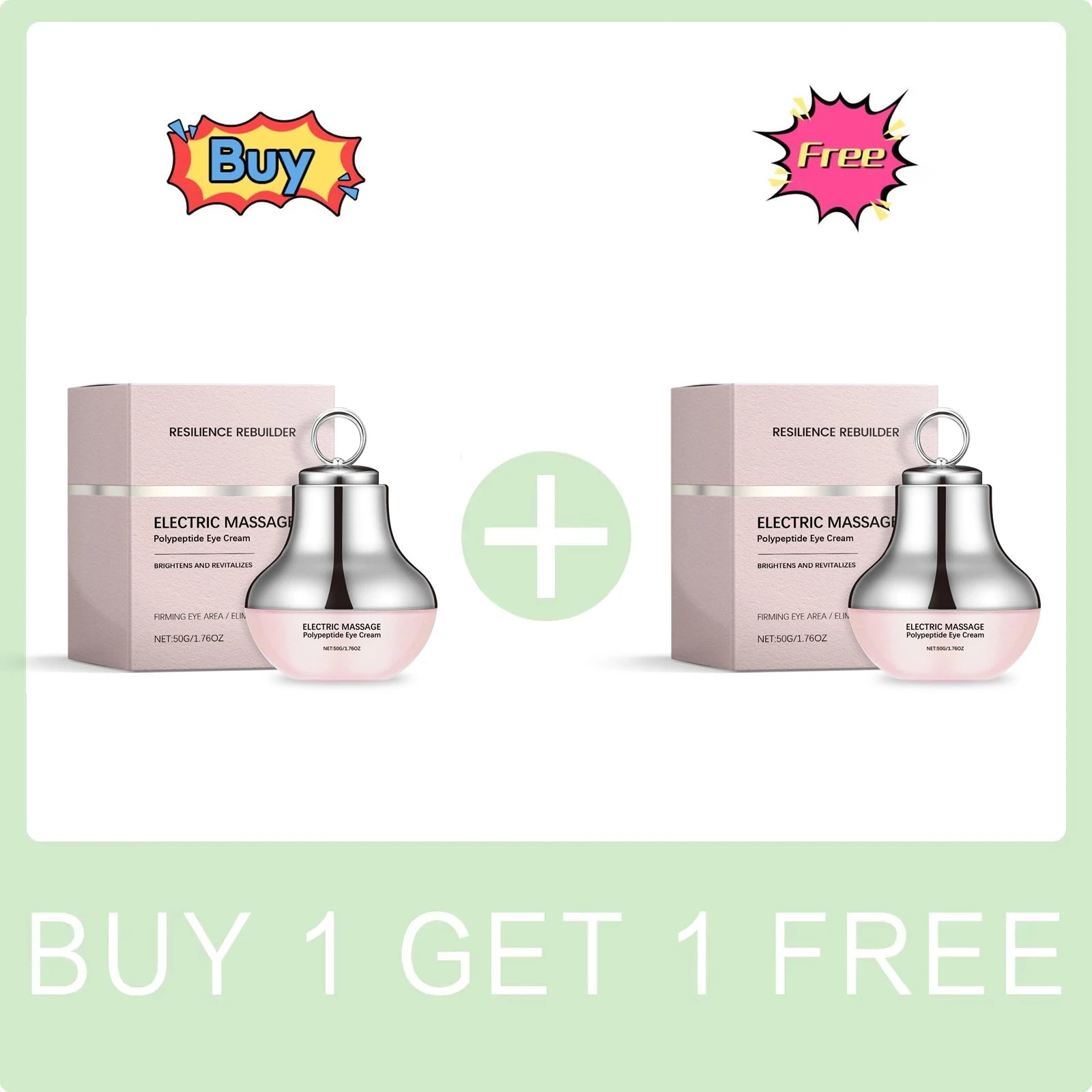 Polypeptide Eye Cream Electric Massage Eye Cream Lightening Dark Circles Puffiness Remove Eye Bags Brighten Eye Skin Care 50g