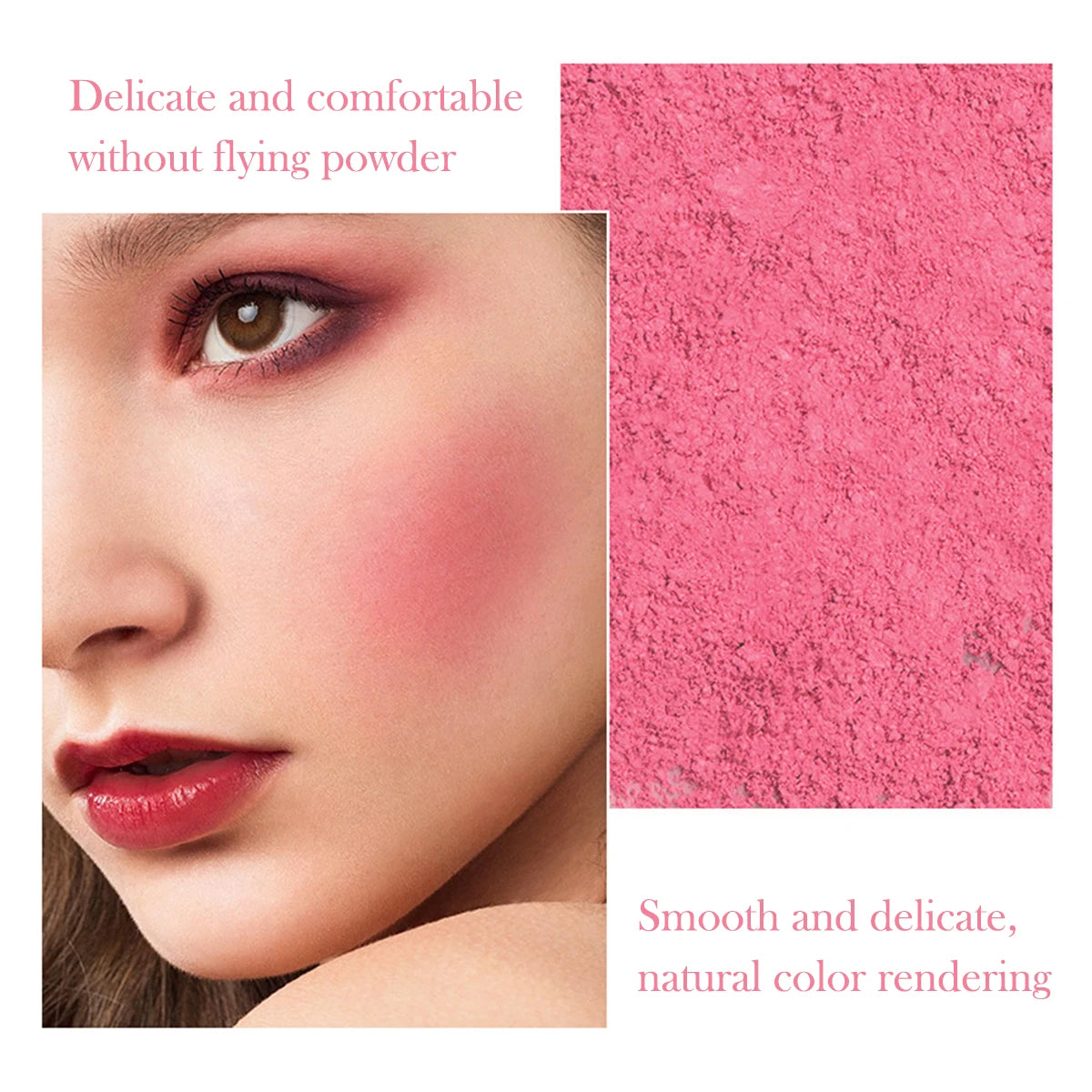 Daily single-color blush - Blush with a subtle wine-like sheen, fine glittering, natural color palette, pure makeup allure