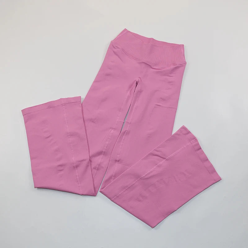 Vision Flared Leggings Women Seamless Yoga Pants Crossover V Waist Workout Legging Push Up Scrunch Gym Tights