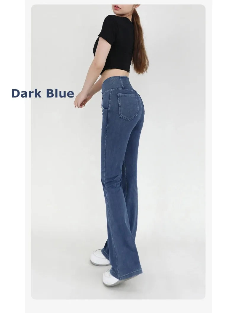 Casual Jeans Womens Activewear Women Bell Bottom Pants High Waist Yoga Flare Leggings 4 Way Stretch Denim Fitness Workout Sports