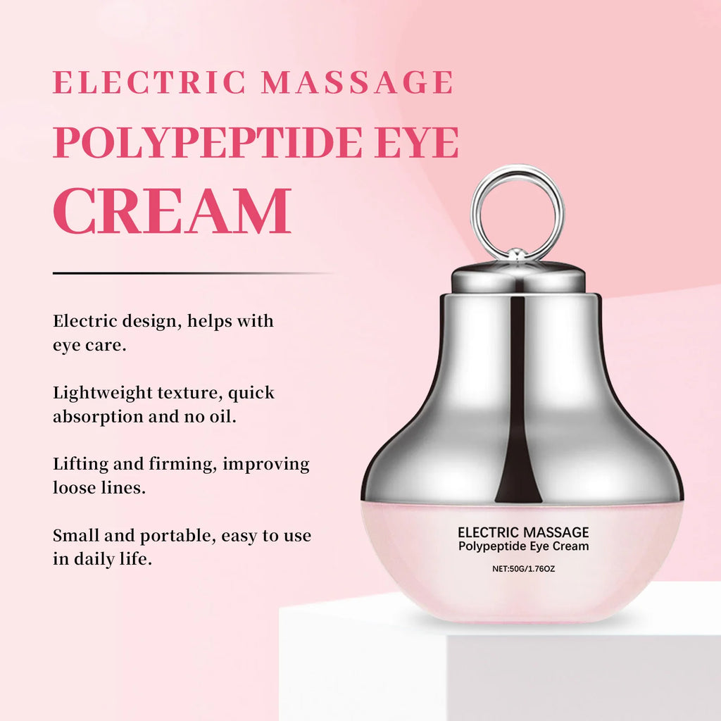 Polypeptide Eye Cream Electric Massage Eye Cream Lightening Dark Circles Puffiness Remove Eye Bags Brighten Eye Skin Care 50g
