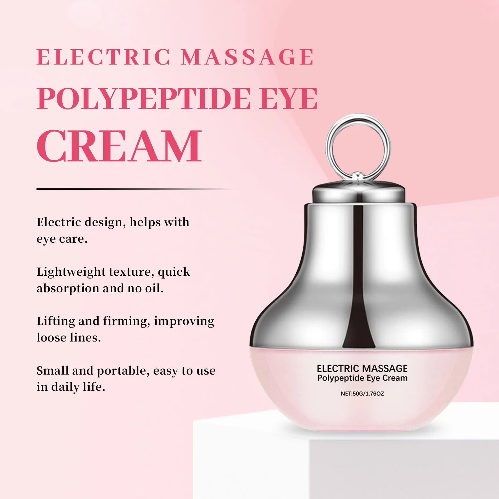 Polypeptide Eye Cream Electric Massage Eye Cream Lightening Dark Circles Puffiness Remove Eye Bags Brighten Eye Skin Care 50g