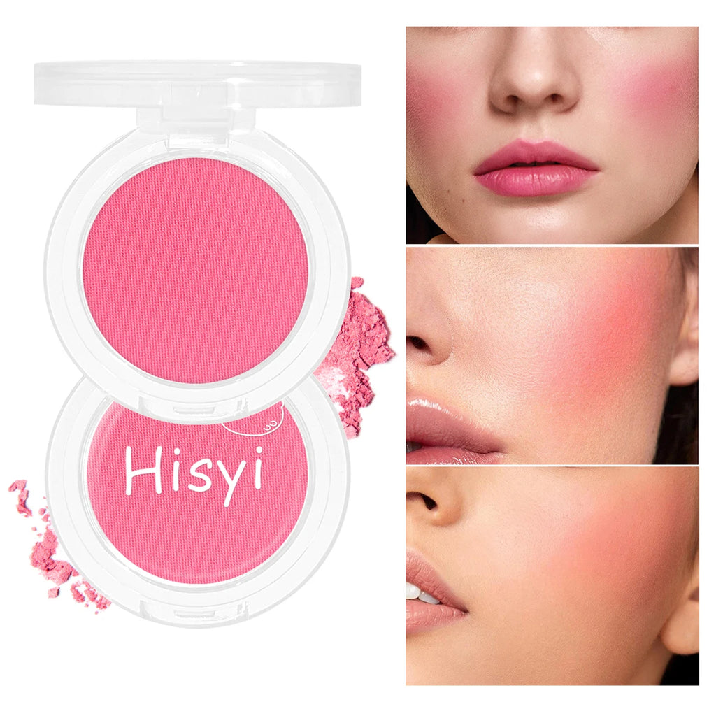 Daily single-color blush - Blush with a subtle wine-like sheen, fine glittering, natural color palette, pure makeup allure
