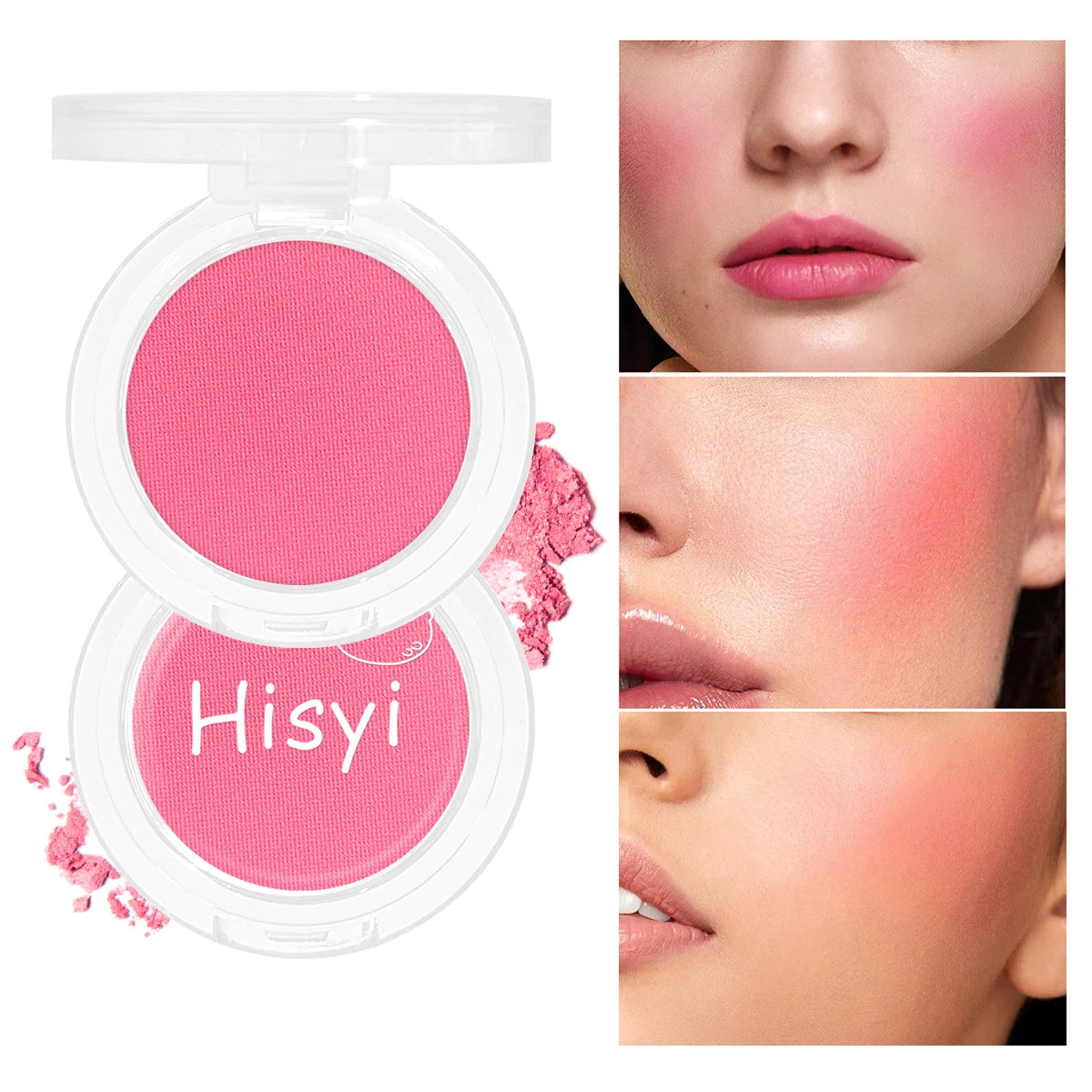 Daily single-color blush - Blush with a subtle wine-like sheen, fine glittering, natural color palette, pure makeup allure