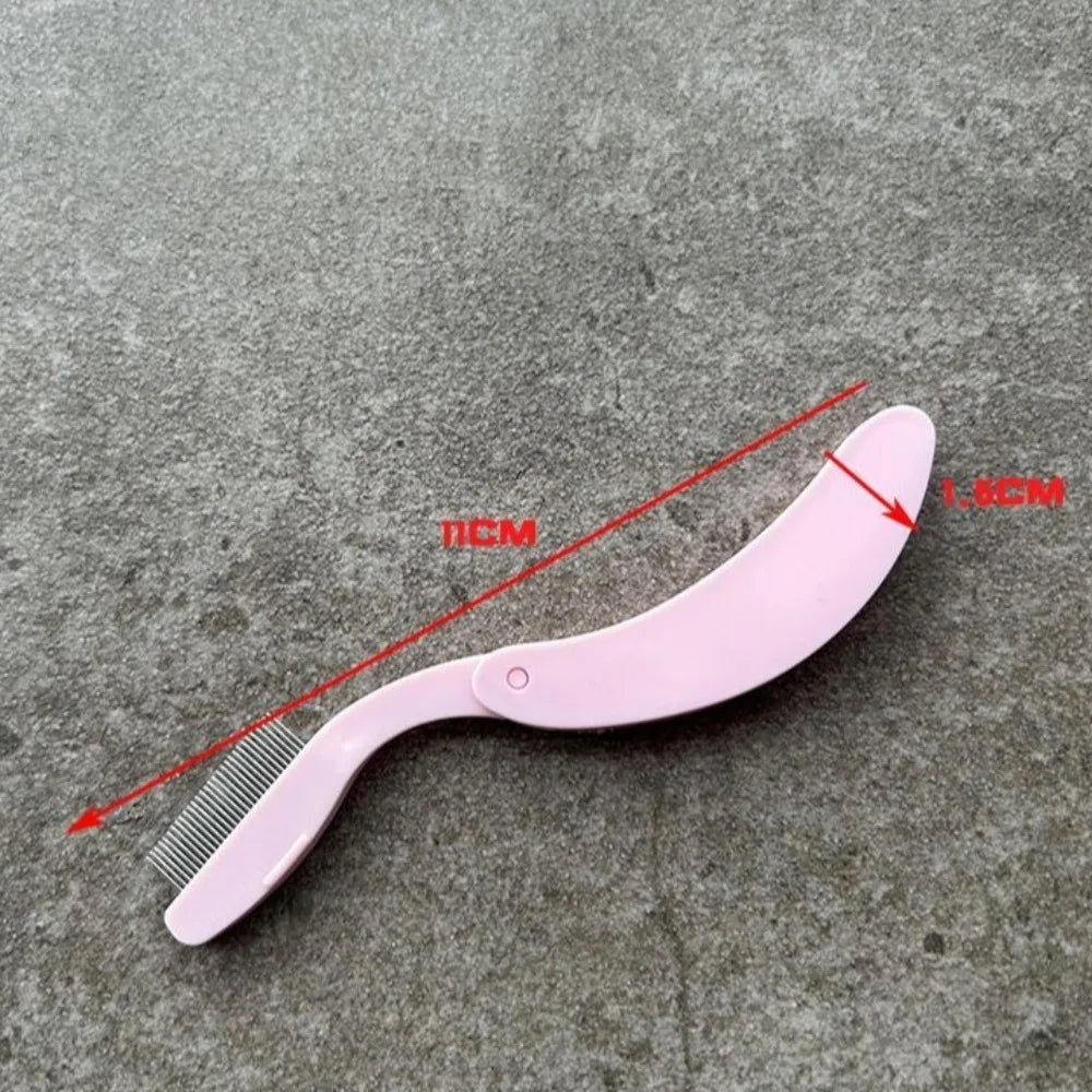 Hot Foldable Eyelash Separator Comb Stainless Steel Teeth Ultra-fine Mascara Comb Lash Separator Tool Eyelash Brush