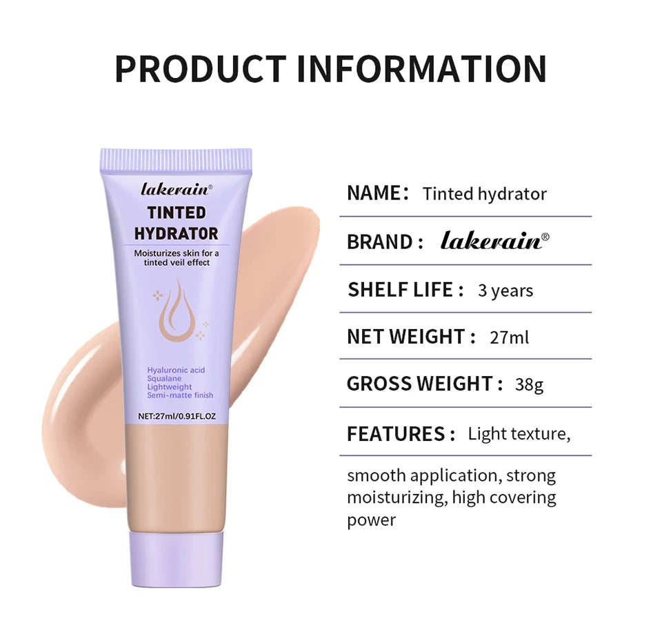 Tinted Hydrator Buildable Coverage Semi-matte Finish High Covering Power Cream Even Skin Tone Intense Moisturizing Makeup