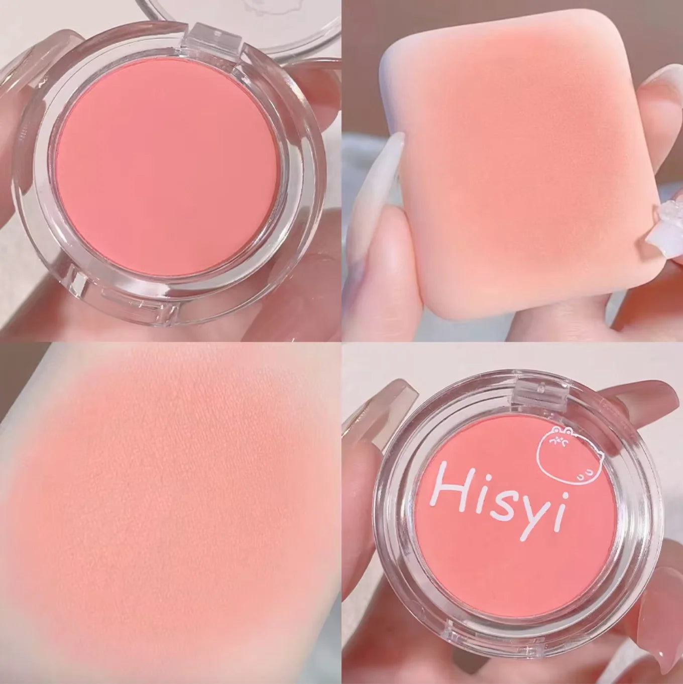 Daily single-color blush - Blush with a subtle wine-like sheen, fine glittering, natural color palette, pure makeup allure