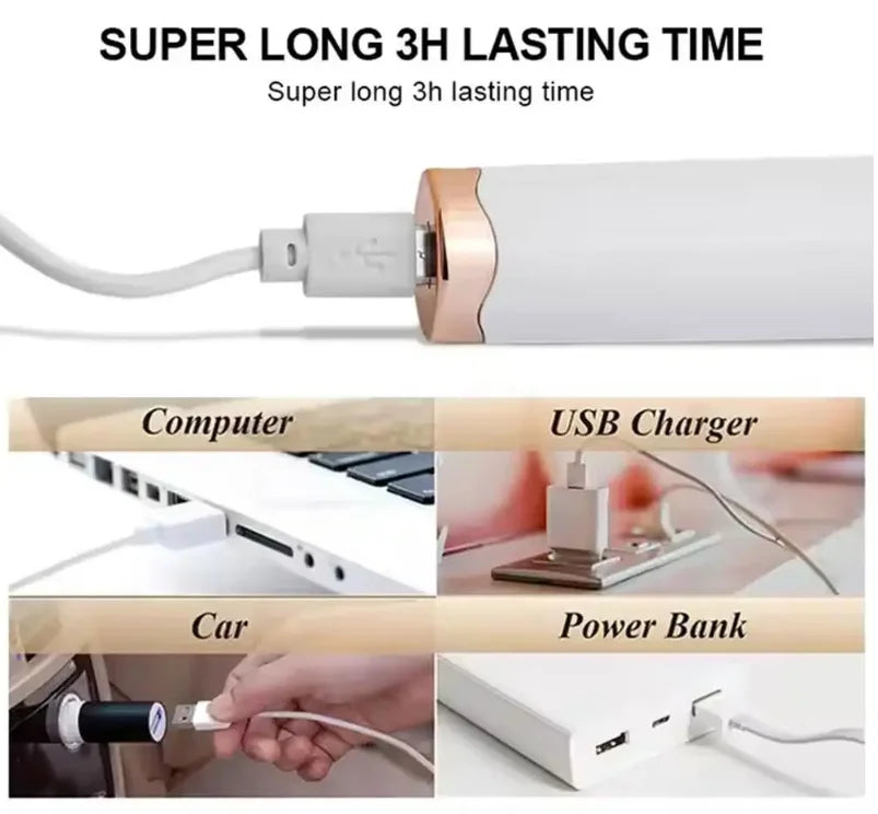 Portable 3 Temperature Mode Heated Eyelashes Curling Tool Electronic USB Natural Fake Eye Lash Curler Beauty Supplies