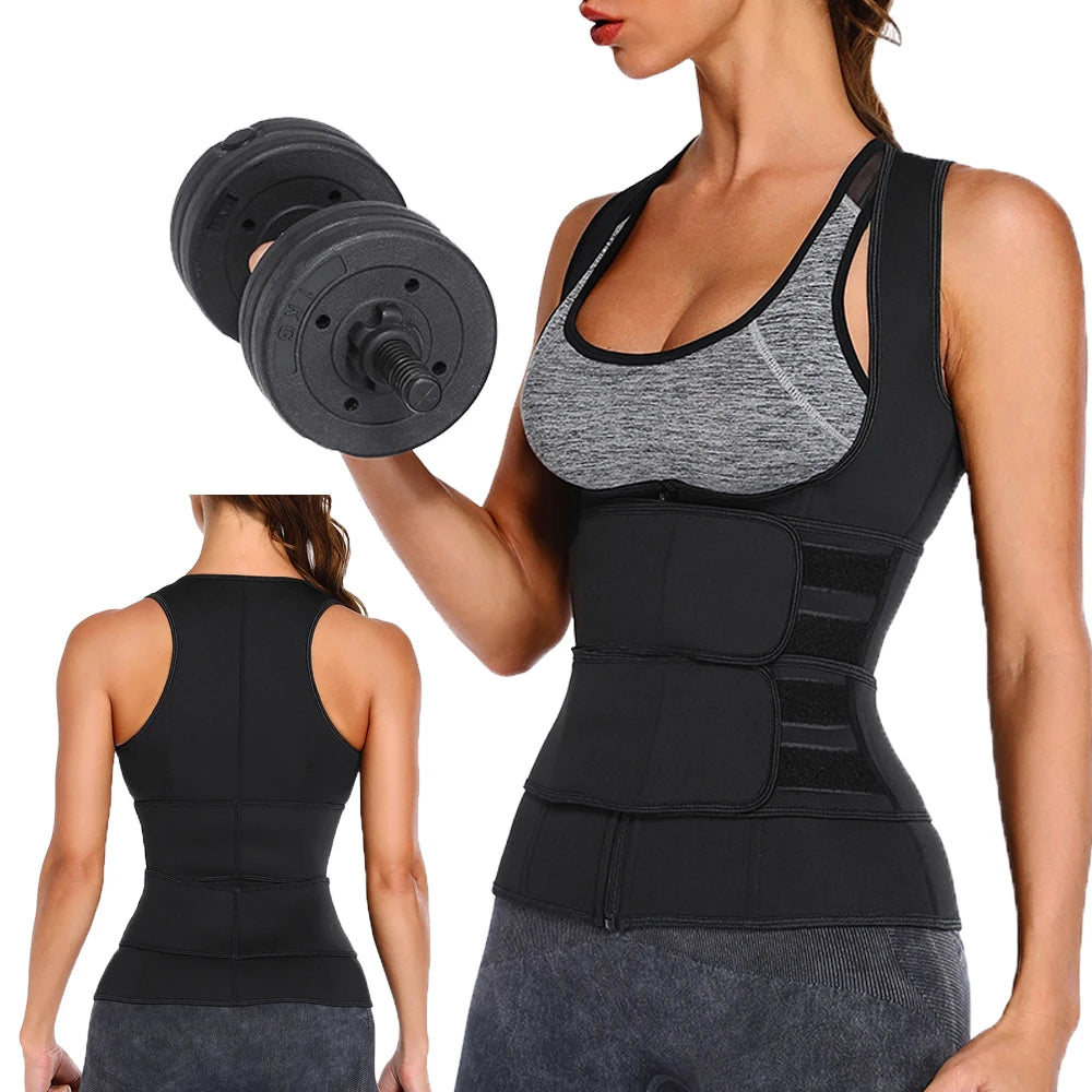 Neoprene Waist Trainer Sauna Top Women Fat burn Sweat Sauna Vest for Weight Loss Abdomen Slimming Shapewear Trimmer Belt