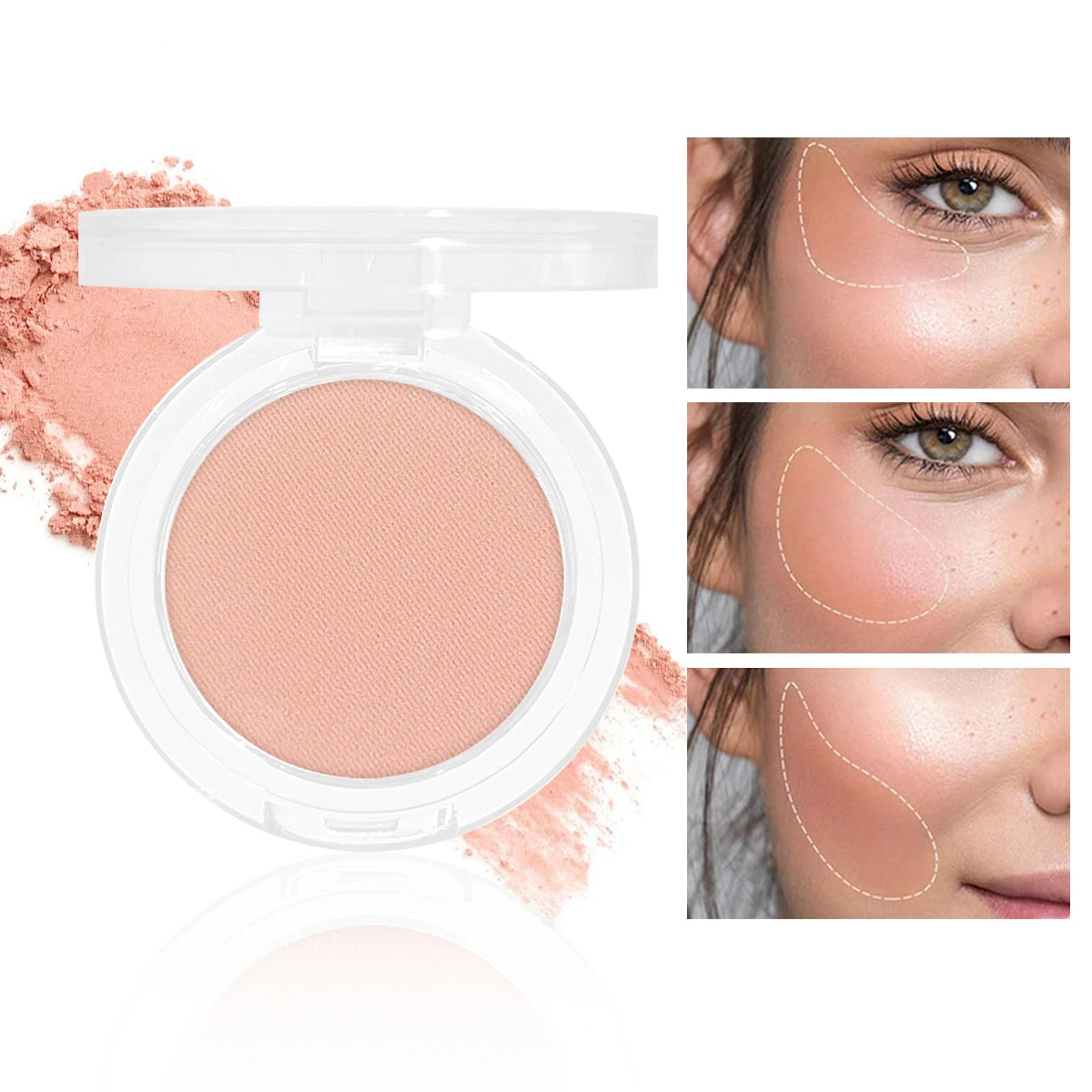 Daily single-color blush - Blush with a subtle wine-like sheen, fine glittering, natural color palette, pure makeup allure