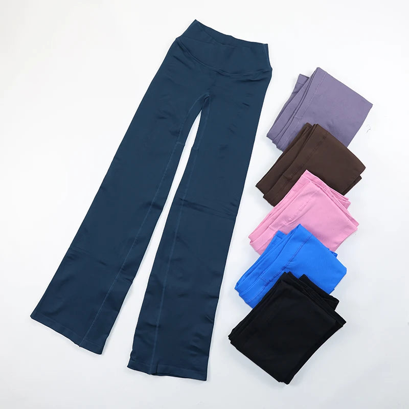Vision Flared Leggings Women Seamless Yoga Pants Crossover V Waist Workout Legging Push Up Scrunch Gym Tights