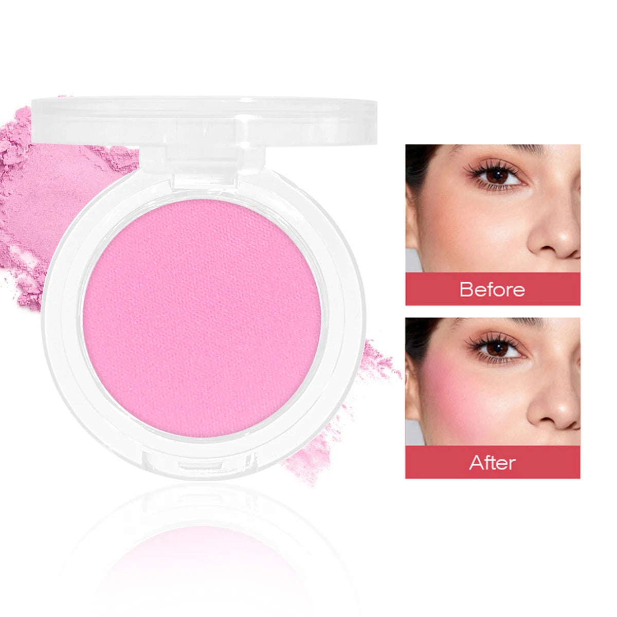 Daily single-color blush - Blush with a subtle wine-like sheen, fine glittering, natural color palette, pure makeup allure