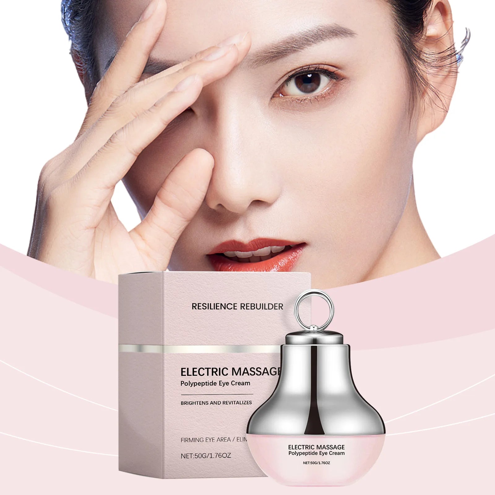 Polypeptide Eye Cream Electric Massage Eye Cream Lightening Dark Circles Puffiness Remove Eye Bags Brighten Eye Skin Care 50g