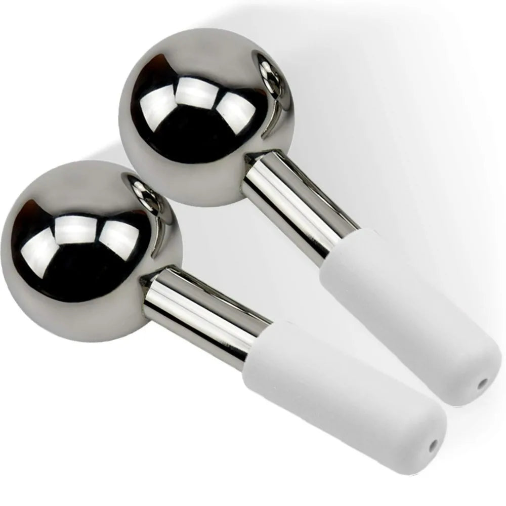 Cryo Face Massager Ice Globes Unbreakable Steel Cooling Roller for Puffiness Dark Circles Skin Care Tool