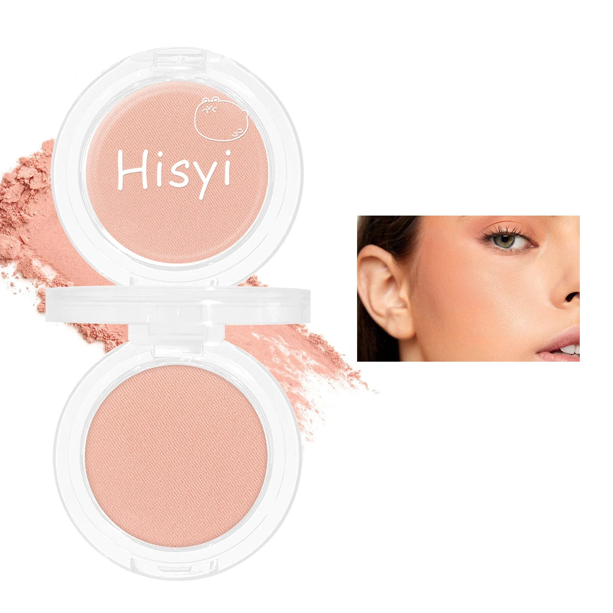 Daily single-color blush - Blush with a subtle wine-like sheen, fine glittering, natural color palette, pure makeup allure