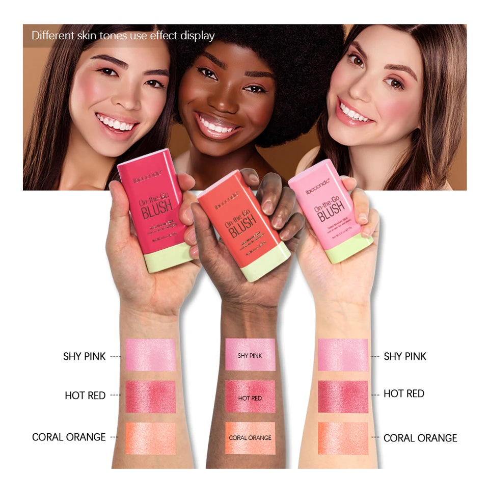 Make Up Functional Blush Stick Easy Color Rouge Blusher Cream Waterproof High Color Rendering Brightening Skin Tone Hot