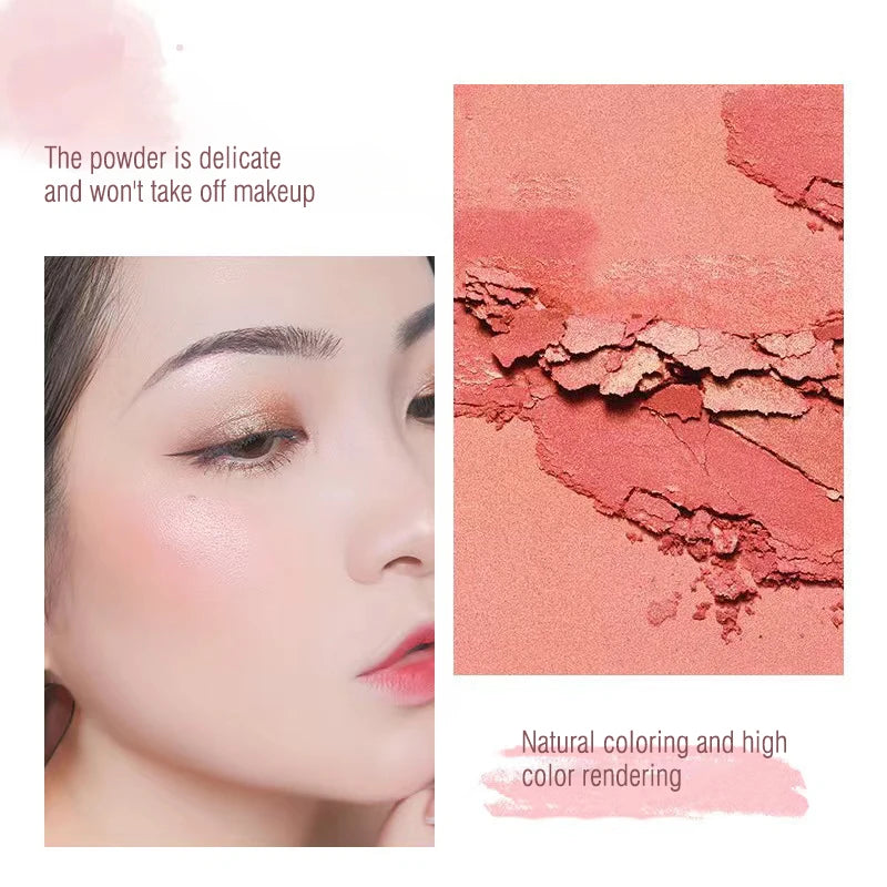 Daily single-color blush - Blush with a subtle wine-like sheen, fine glittering, natural color palette, pure makeup allure