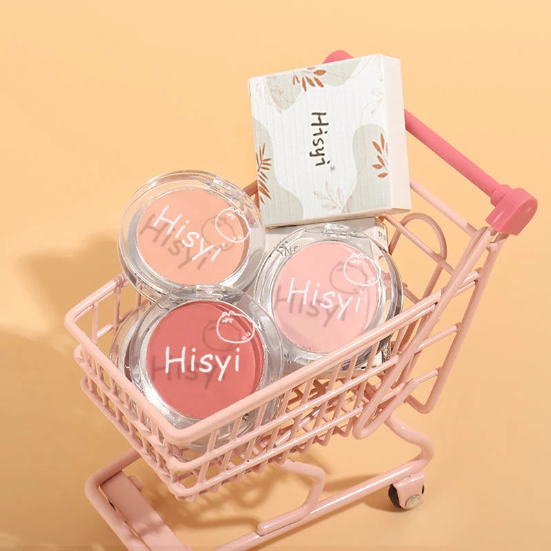 Daily single-color blush - Blush with a subtle wine-like sheen, fine glittering, natural color palette, pure makeup allure